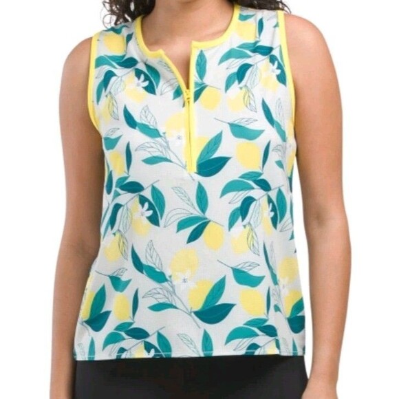 Oiselle Women's Aviary Half Zip Athletic Tank Top Lemon Tree Size 6 $62 - Picture 1 of 5